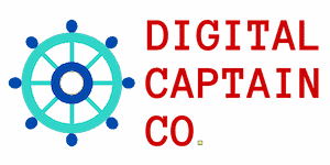 Digital Captain Co. name with helm icon