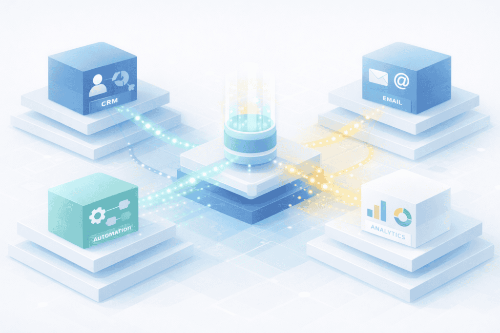 CRM, Email, Automation & Analytics Integration.